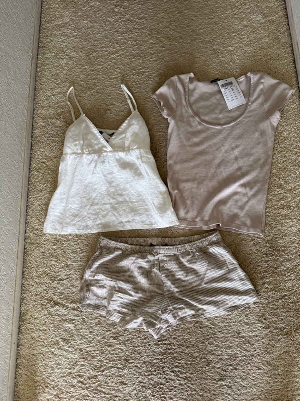 BRANDY MELVILLE 2 Tops and 1 Bottom Set ONE SIZE (Tops NWT Bottom NWOT)
